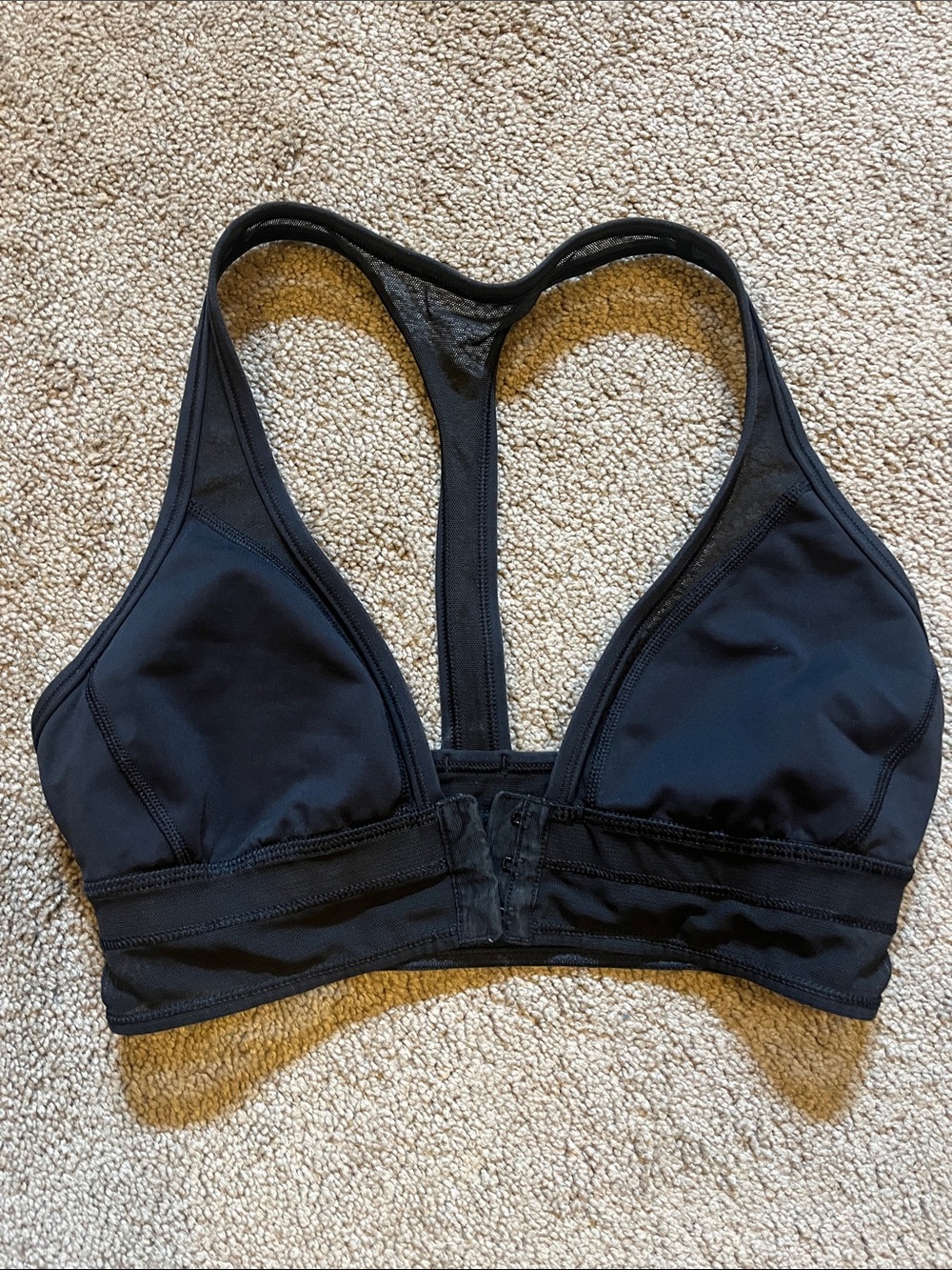 Lululemon Racerback Black Sports Bralette with Front Hook Closure